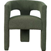 Sven 3 Leg Curved Back Dining Chair in Forest Green Fabric